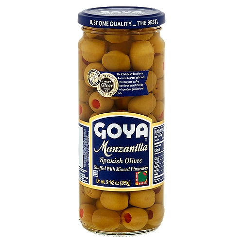 Goya Manzanilla Aceitunas Españolas Rellenas con Pimientos Picados 9 1/2 oz