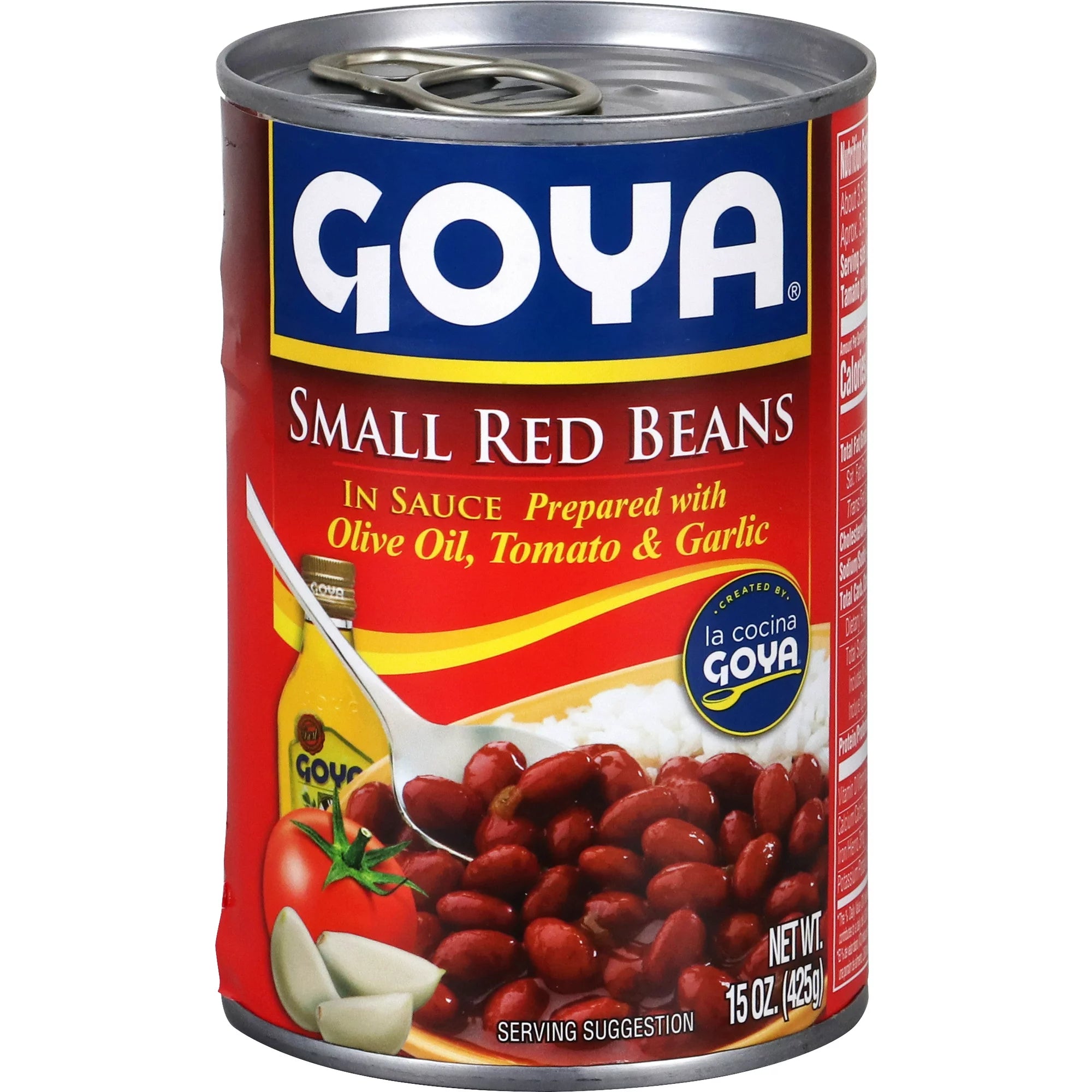 GOYA Frijoles Rojos Pequeños En Salsa Aceite De Oliva Tomate Y Ajo 15 Oz
