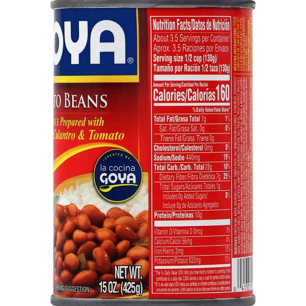 GOYA Pinto Beans In Sauce Olive Oil Culantro & Tomato 15 Oz