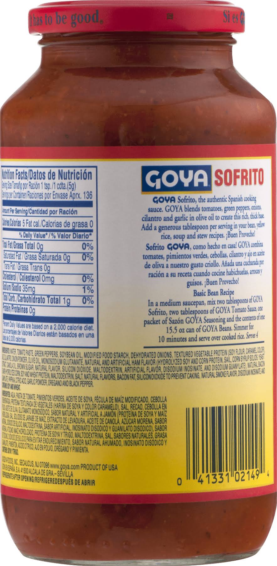 Goya Sofrito Tomate Base de Cocción 6 Oz