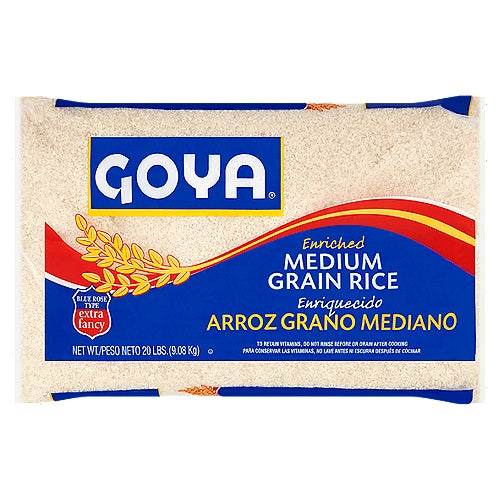 Goya Enriched Medium Grain Rice 20 lbs