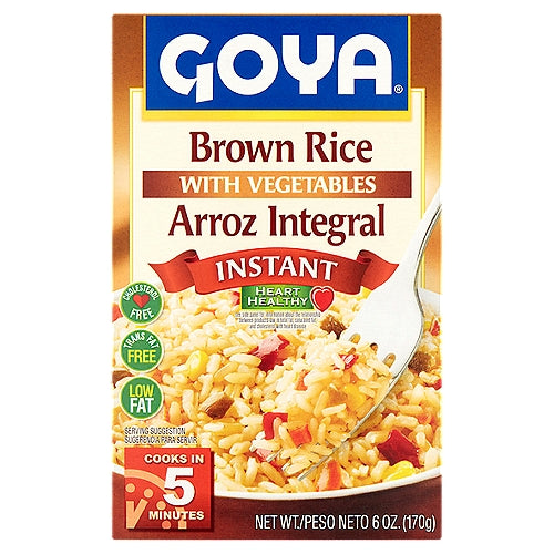 Goya Arroz Integral Instantáneo con Vegetales 6 oz