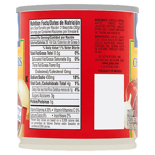 Goya Chipotle Peppers in Adobo Sauce 7 oz