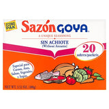 Goya Sazon Sin Achiote (Without Annatto) 3.52 oz 20 packets/sobres