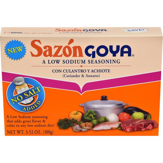Goya Sazon Coriander &amp; Annatto Condimento bajo en sodio 3.52 oz