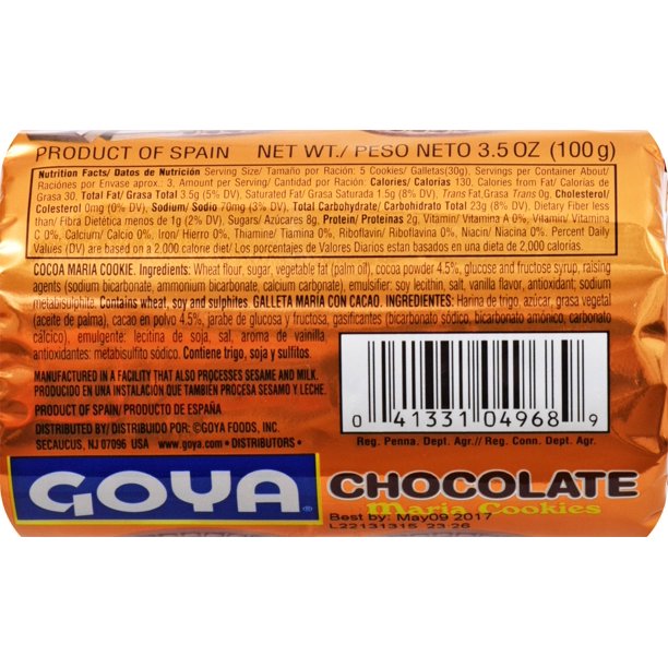 GOYA CHOCOLATE MARIA COOKIES 3.5 OZ