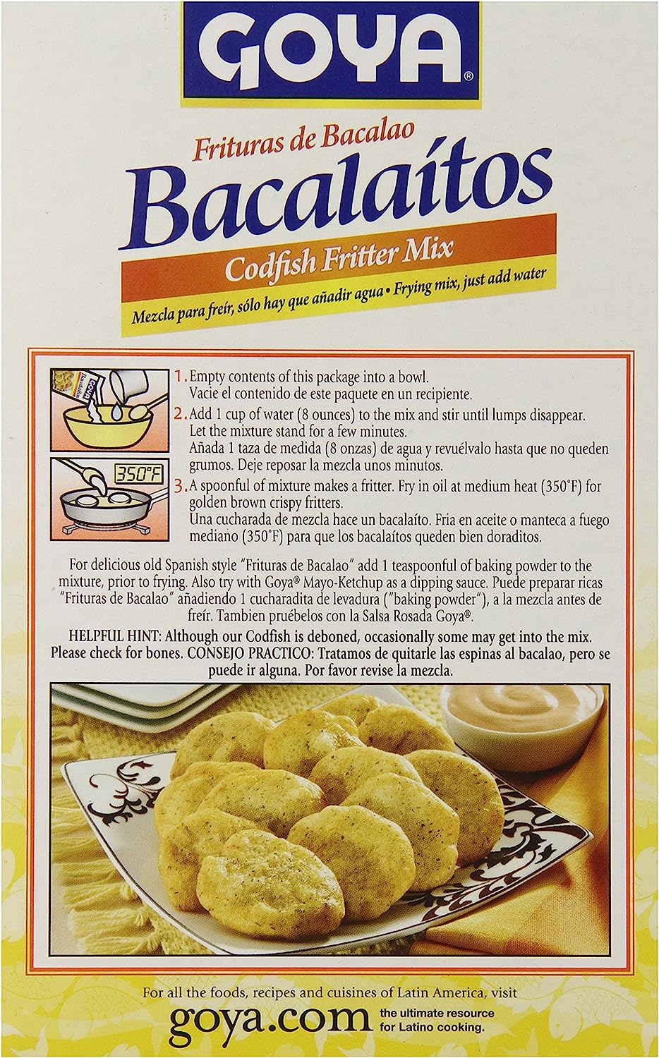 Goya Bacalaitos Codfish Fritter Mix 4.5 Oz
