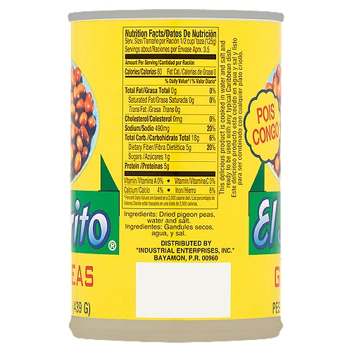 El Jibarito Pigeon Peas 15.5 oz