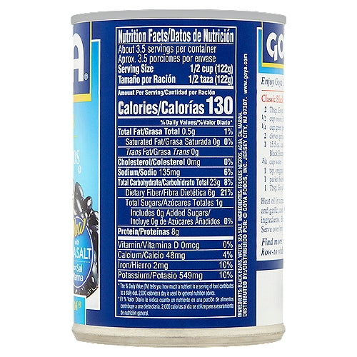 Goya Prime Premium Low Sodium Black Beans 15.5 oz