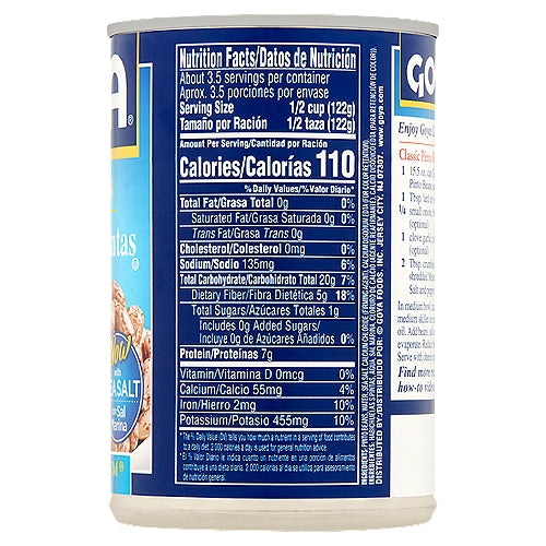 Goya Prime Premium Frijoles pintos bajos en sodio 15.5 oz