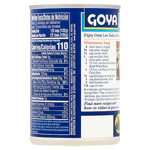 Frijoles blancos pequeños Goya Prime Premium Low Sodium 15.5 oz