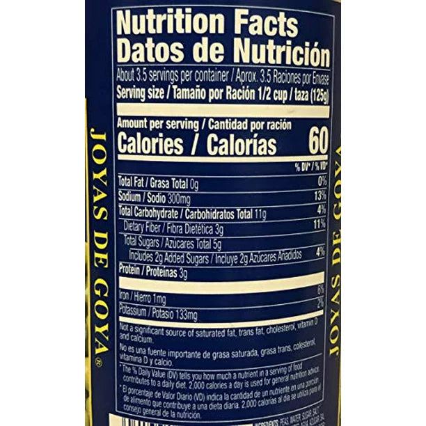 Goya Tender Sweet Peas Canned Vegetables 15 oz