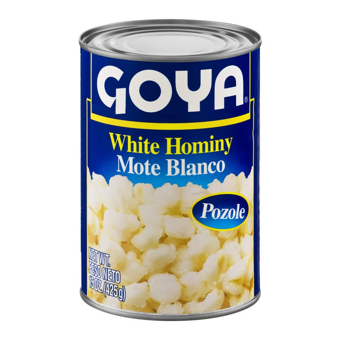 Hominy blanco enlatado Goya, lata de 15 oz
