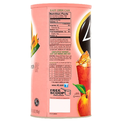 4C Peach Iced Tea Mix 5 lb 7.9 oz