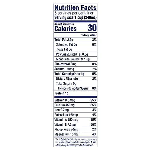 Leche de almendras original sin azúcar Almond Breeze 64 oz