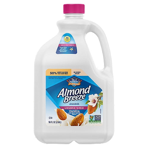 Blue Diamond Almond Breeze Unsweetened Vanilla Almond Milk 96 fl oz