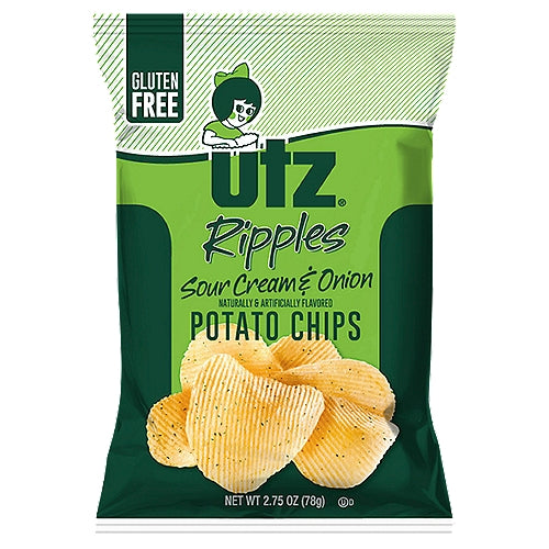 Utz Ripples Crema agria y papas fritas de cebolla 2.75 oz