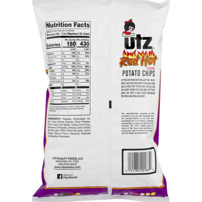 Utz Red Hot Potato Chips 2.75 oz