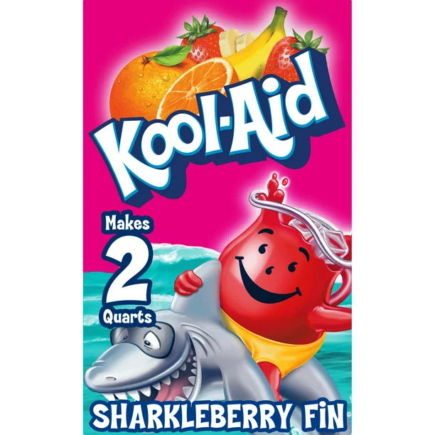 Kool-Aid Unsweetened Sharkleberry Fin Strawberry Orange Punch Artificially Flavored Powdered Soft Drink Mix 0.16 oz Packet