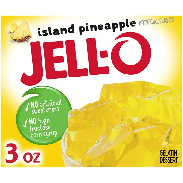 Jell-O Island Pineapple Gelatin Dessert Mix 3 oz Box