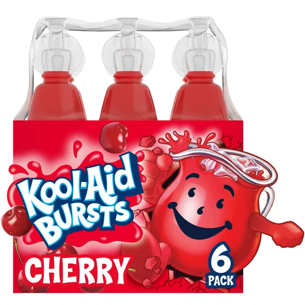 Kool Aid Bursts Cherry Kids Drink 6 ct Pack 6.75 fl oz Bottles