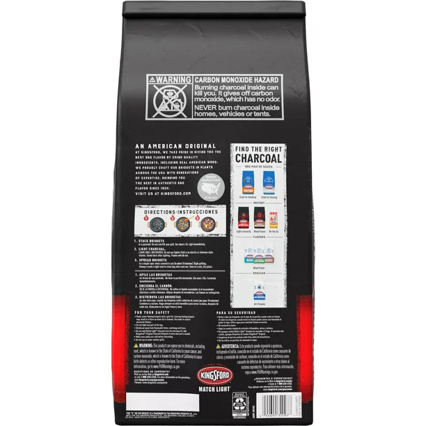 Kingsford Match Light Instant Charcoal Briquettes BBQ Charcoal for Grilling 8 Pounds