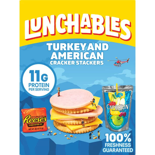 Lunchables Turkey & American Cheese Cracker Stackers Kids Lunch Meal Kit 8.9 oz Box