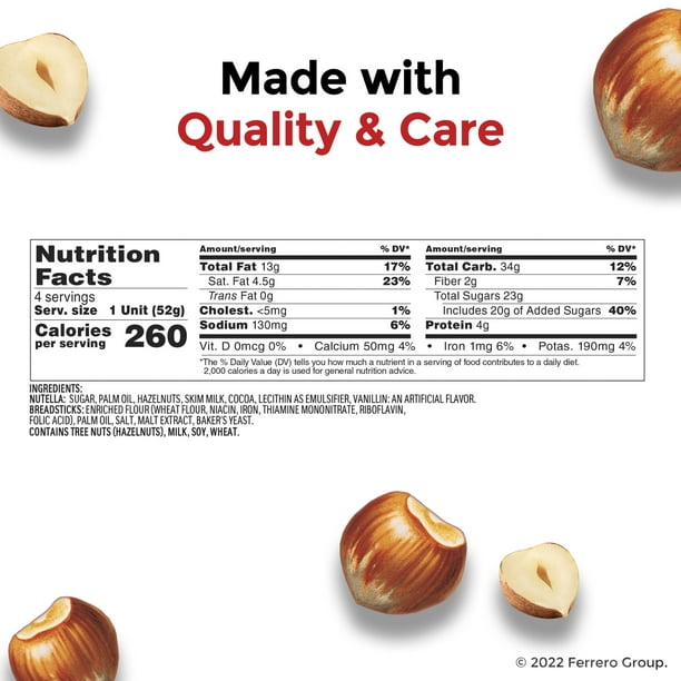 Nutella & GO! Hazelnut and Cocoa Spread with Breadsticks Snack Pack 1.8 oz