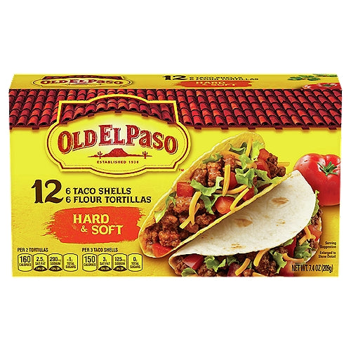 OLD EL PASO Hard & Soft Taco Shells and Flour Tortillas 12 count 7.4 oz