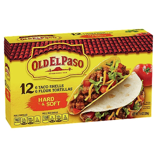 OLD EL PASO Tacos duros y blandos y tortillas de harina 12 unidades 7.4 oz