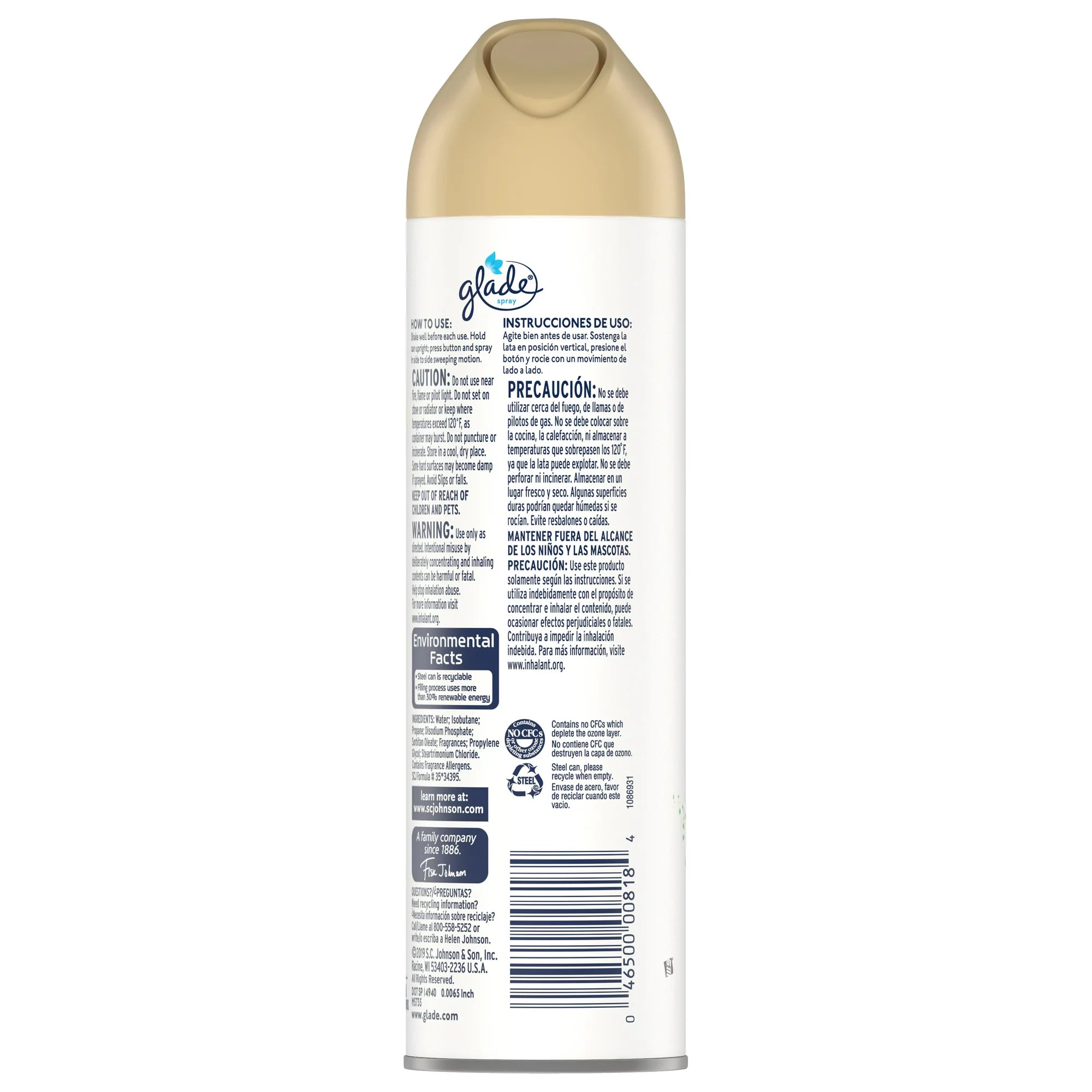 Glade Room Spray 1 CT Limón Fresco 8 OZ. Ambientador Total