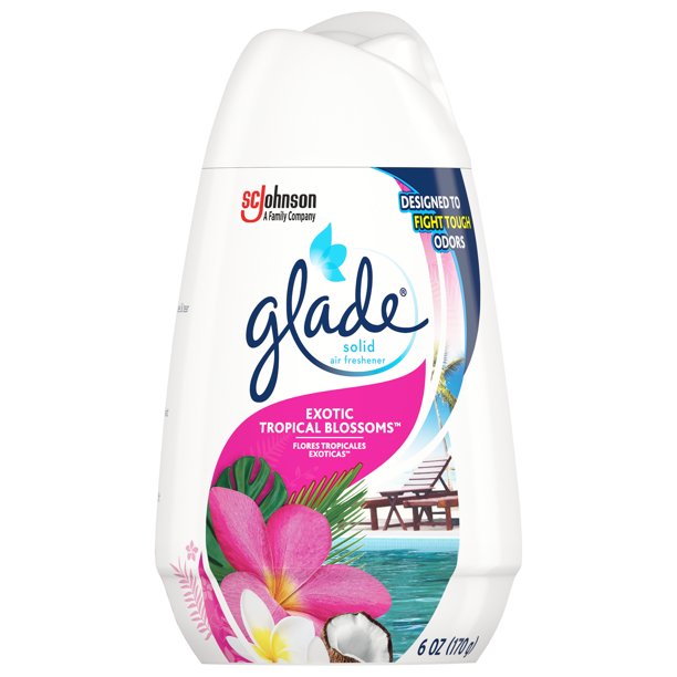 Glade Solid Gel Cone Exotic Tropical Blossoms Solid Gel Ambientador 6 Oz