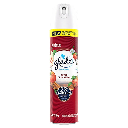 Glade Aerosol Spray Air Freshener for home Apple Cinnamon Scent with Essential Oils 8.3 oz
