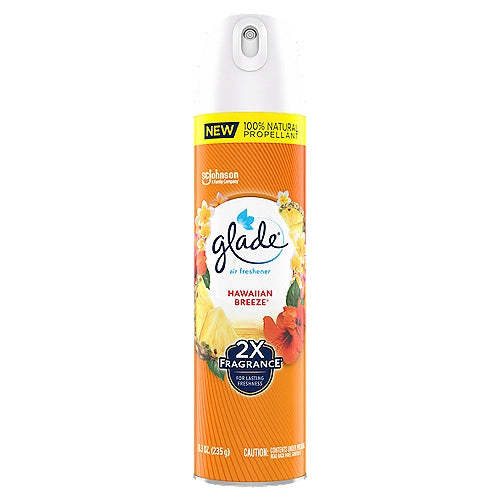 Glade Aerosol Spray Ambientador Hawaiian Breeze Fragancia con aceites esenciales 8.3 oz