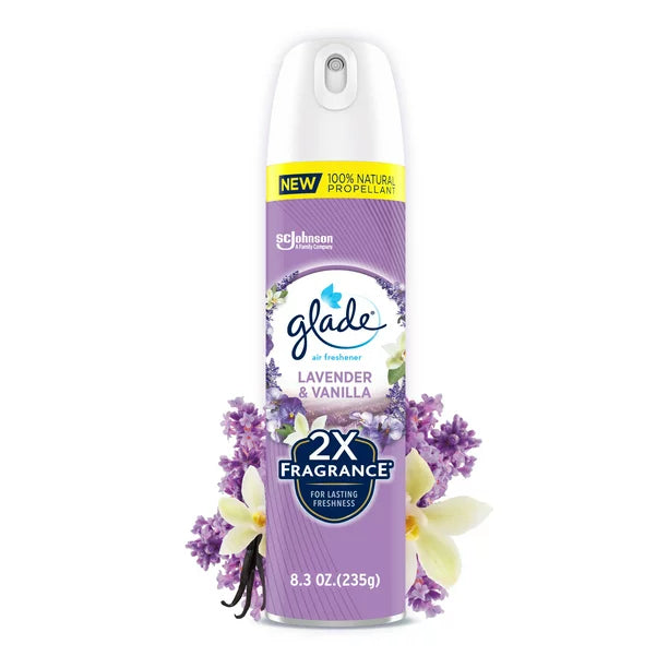 Glade Aerosol Spray Air Freshener  Lavender & Vanilla Scent 8.3 oz