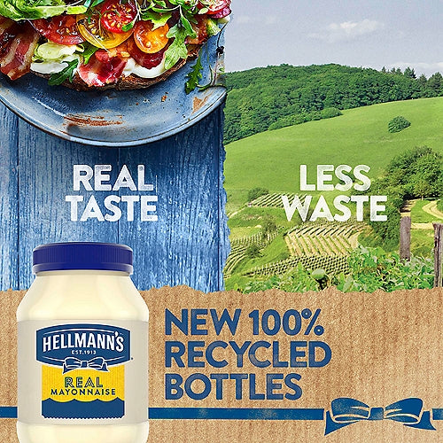 Hellmann's Real Mayonnaise 30 oz Condimento Real Mayo Sin gluten Hecho con huevos 100% libres de jaulas