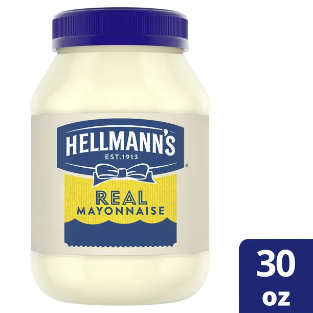 Hellmann's Real Mayonnaise 30 oz Condimento Real Mayo Sin gluten Hecho con huevos 100% libres de jaulas