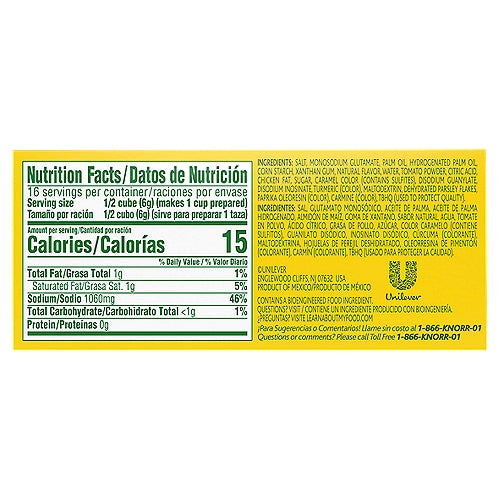 Caldo de tomate Knorr con sabor a pollo 8 unidades 3.1 oz
