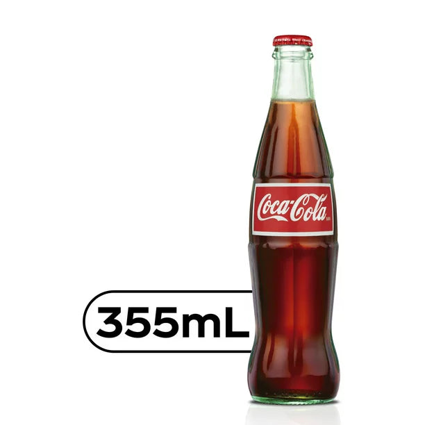 Coca-Cola Cane Sugar Mexican Soda Pop 355 ml Glass Bottle