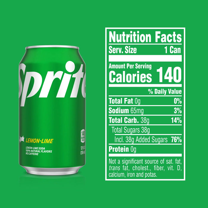 Sprite Lemon Lime Soda Pop 12 fl oz 12 Pack Cans