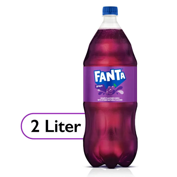 Fanta Grape Fruit Soda Pop 2 Liter Bottle