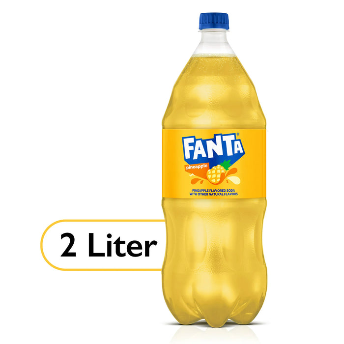 Fanta Pineapple Fruit Soda Pop 2 Liter Bottle