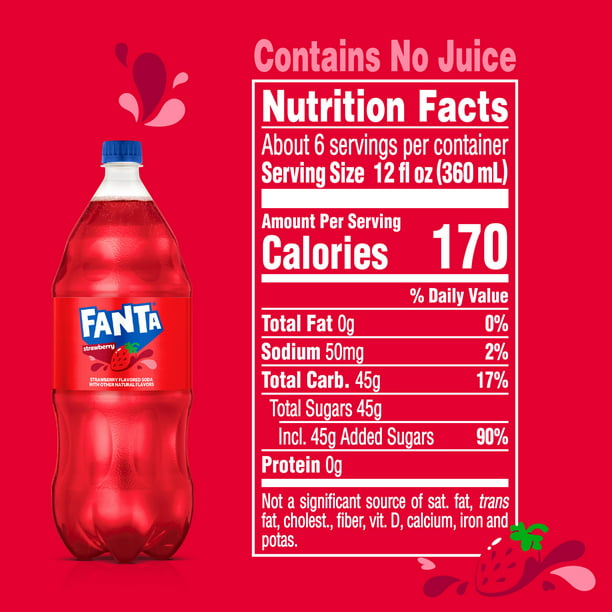 Fanta Strawberry Fruit Soda Pop 2 Liter Bottle