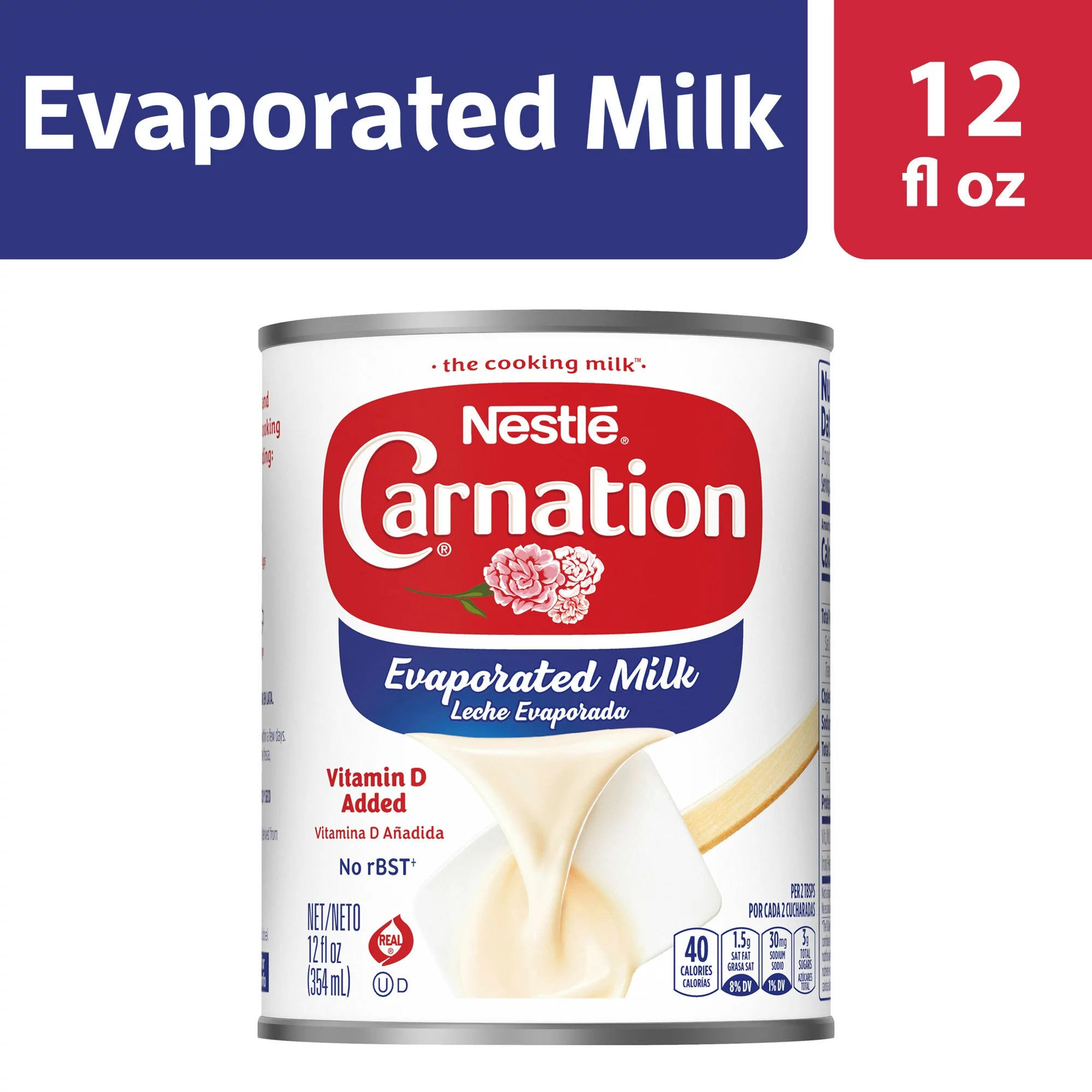 Nestle Carnation Leche Evaporada Vitamina D Añadida 12 oz