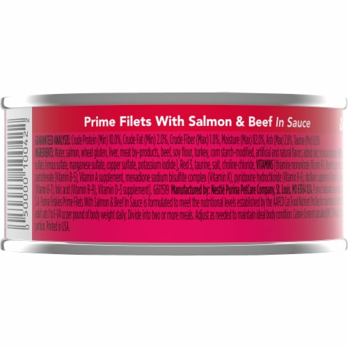 Friskies Prime Filets Salmon & Beef in Sauce Wet Cat Food 5.5 oz Can