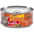 Friskies Prime Filets Cena de pollo y atún en salsa Comida húmeda para gatos Lata de 5.5 oz