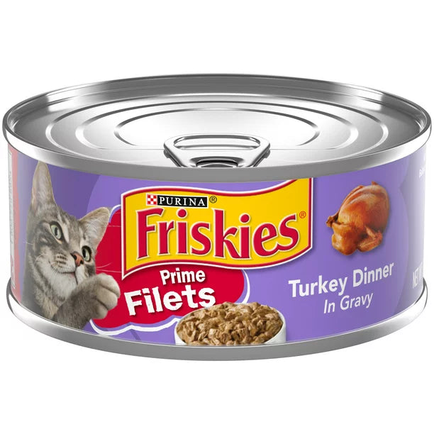 Friskies Prime Filets Pavo Salsa Comida húmeda para gatos 5.5 oz lata