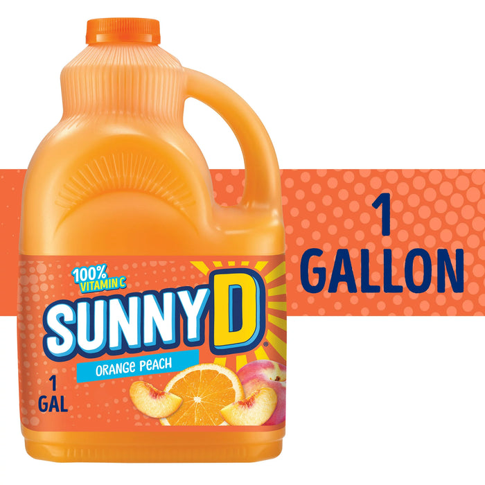 SUNNYD Bebida de jugo de naranja y durazno Botella de 1 galón