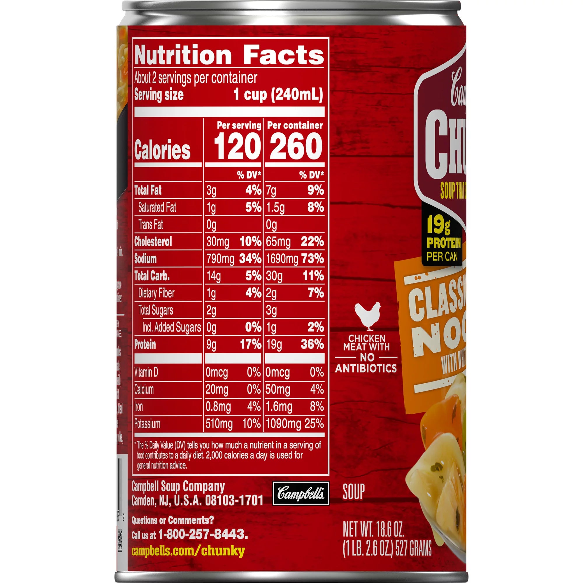 Campbell's Chunky Soup Ready to Serve Chicken Noodle Soup 18.6 Oz Can