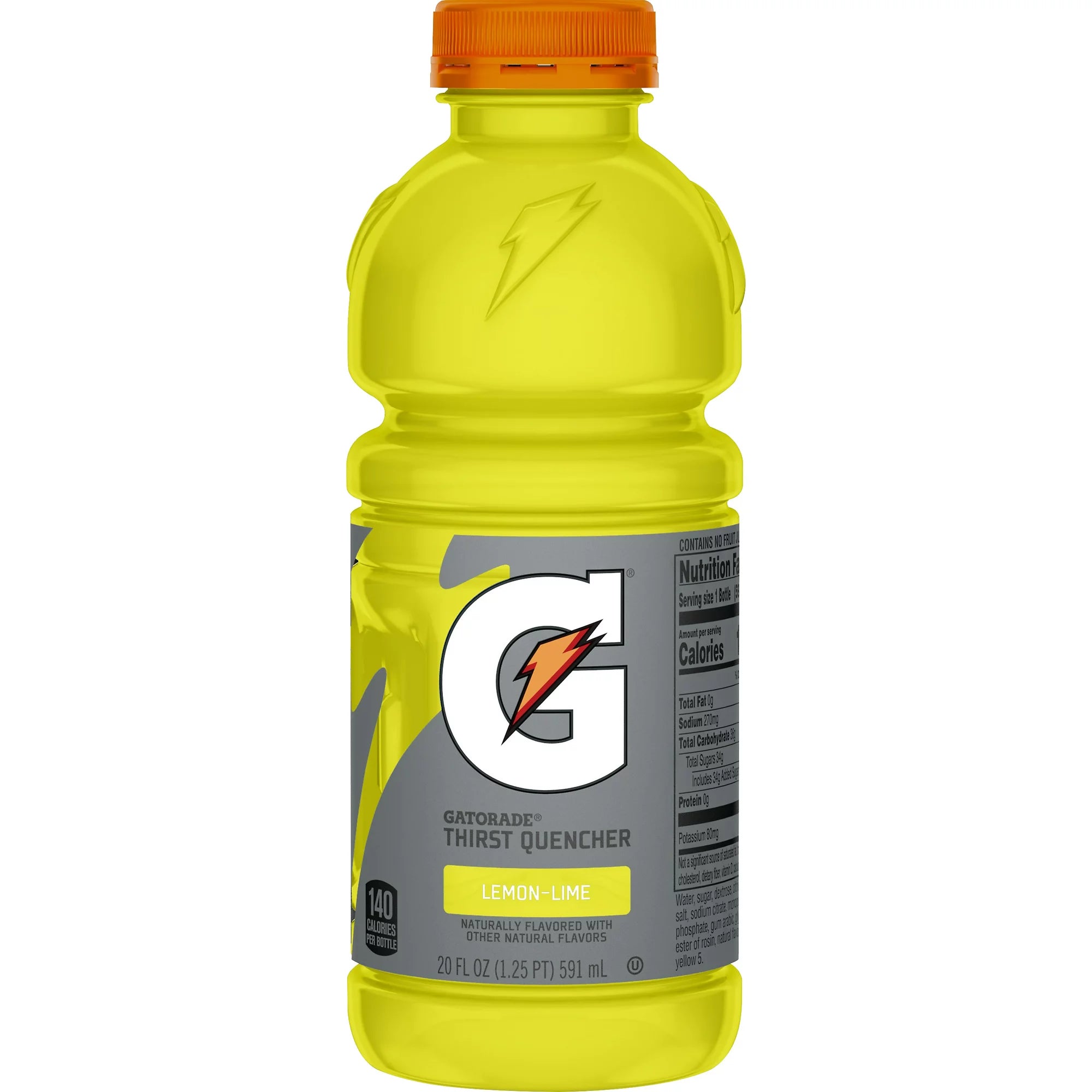 Gatorade Lemon Lime Thirst Quencher Sports Drink 20 oz 1 Single Bottle count
